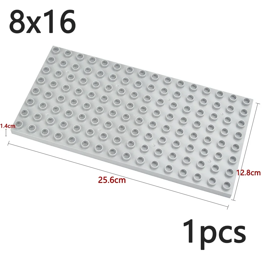 Duploes-Placa de bloques de construcción de doble cara, juguete de gran tamaño, a granel, colorido, 8x8, 4x8 puntos