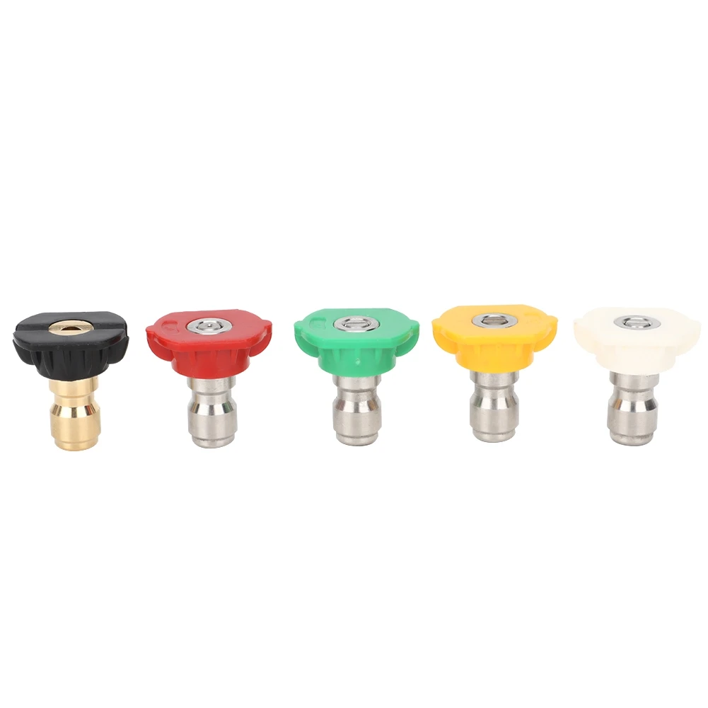 5PCS High Pressure Washer Spray Nozzle 1/4in Quick Connect 5 Colors 5 Angles for Karcher K025#
