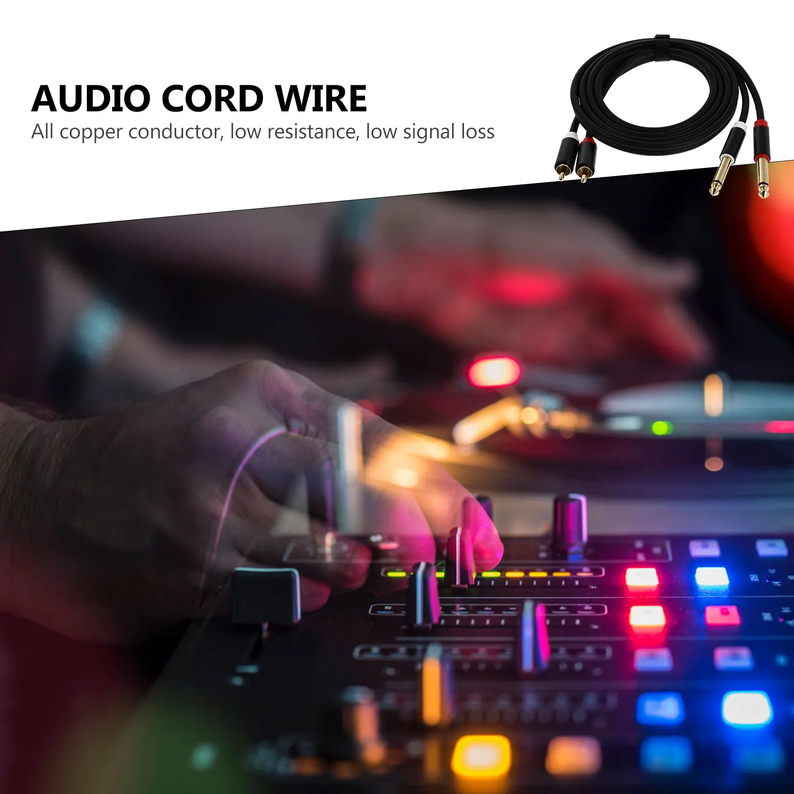 

Multipurpose Audio Cable for Music Player CD Microphone Speaker Equipment Black Durable Anti-Interference Aluminum Alloy Shell
