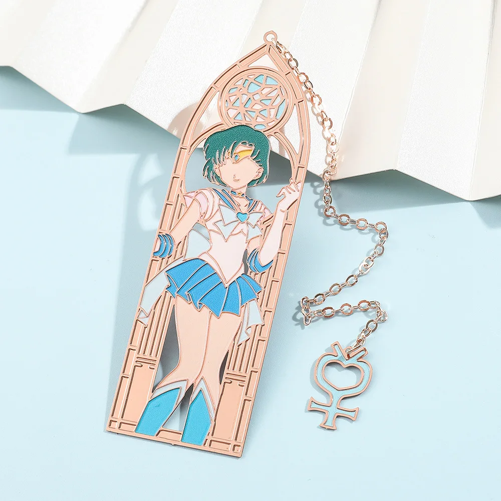 Anime Sailor Moon Metal Bookmark Hollow Bronzing Bookmark for Book Club Reader Writers Book Lovers Students - view 5