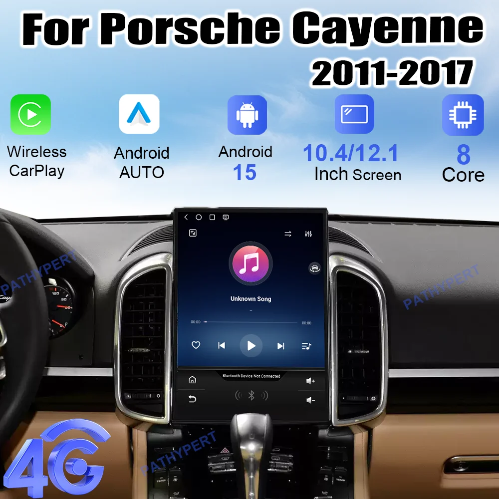 

12.1" 10.4" Android 15 Car Radio Carplay Screen For Porsche Cayenne 2011-2017 Video Player Bluetooth5.0 GPS Navigation DSP 4G FM
