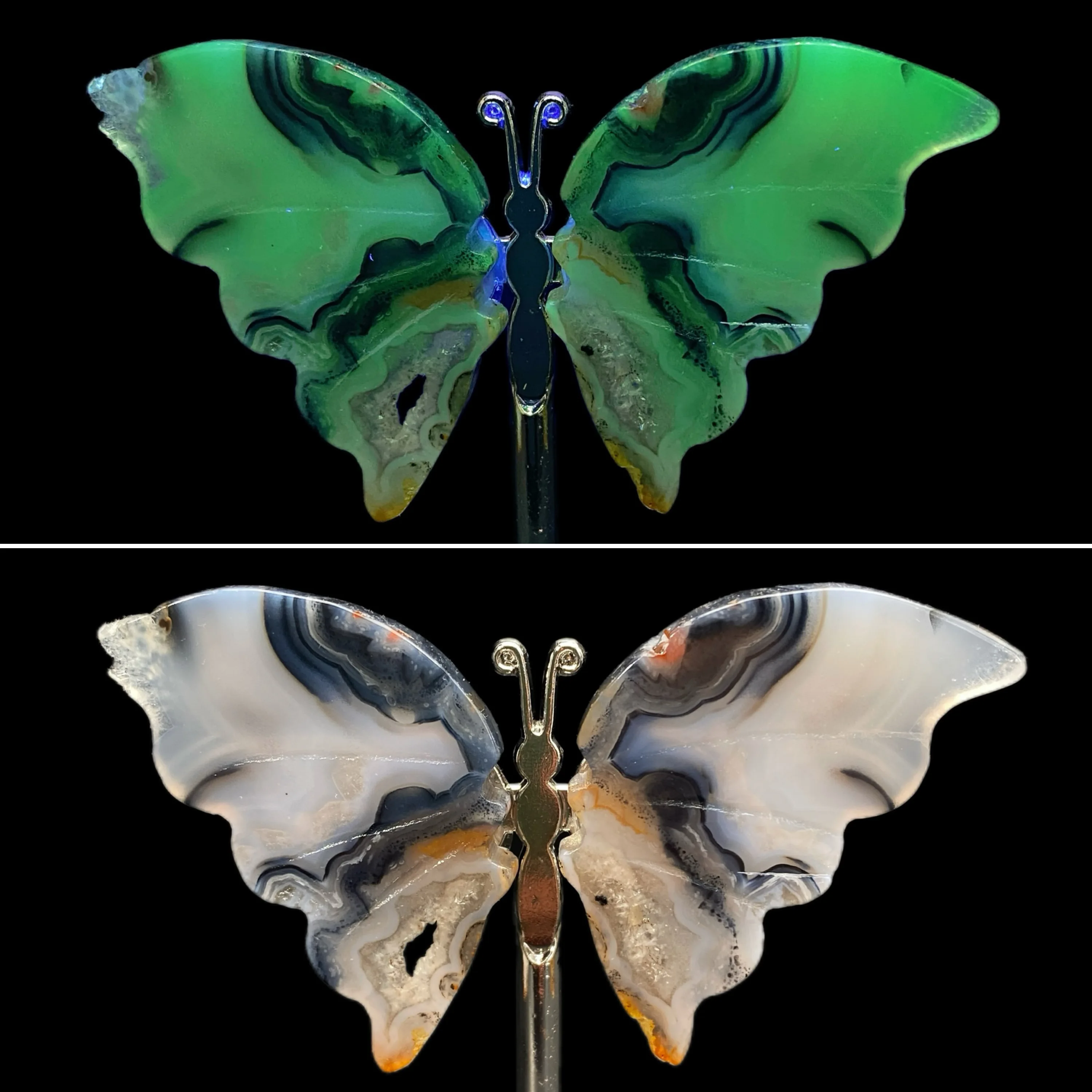 1PC High Quality Natural Multi-material Butterfly,Birthday Gift,Women Gift,Scene Decoration,Crystal Ornaments,Table Decoration. view 5