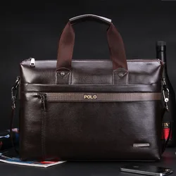 Maleta de couro PU vintage para homens, bolsa de grande capacidade, bolsa mensageiro masculina de ombro, bolsa para laptop 14