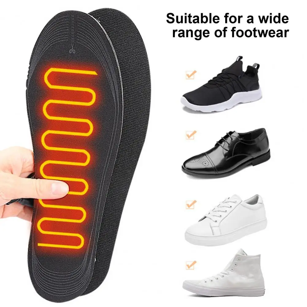 USB Rechargeable Heated Insoles Cuttable Washable Electric Heating Insoles Winter Foot Warmers for Fishing Skiing Hiking Sports