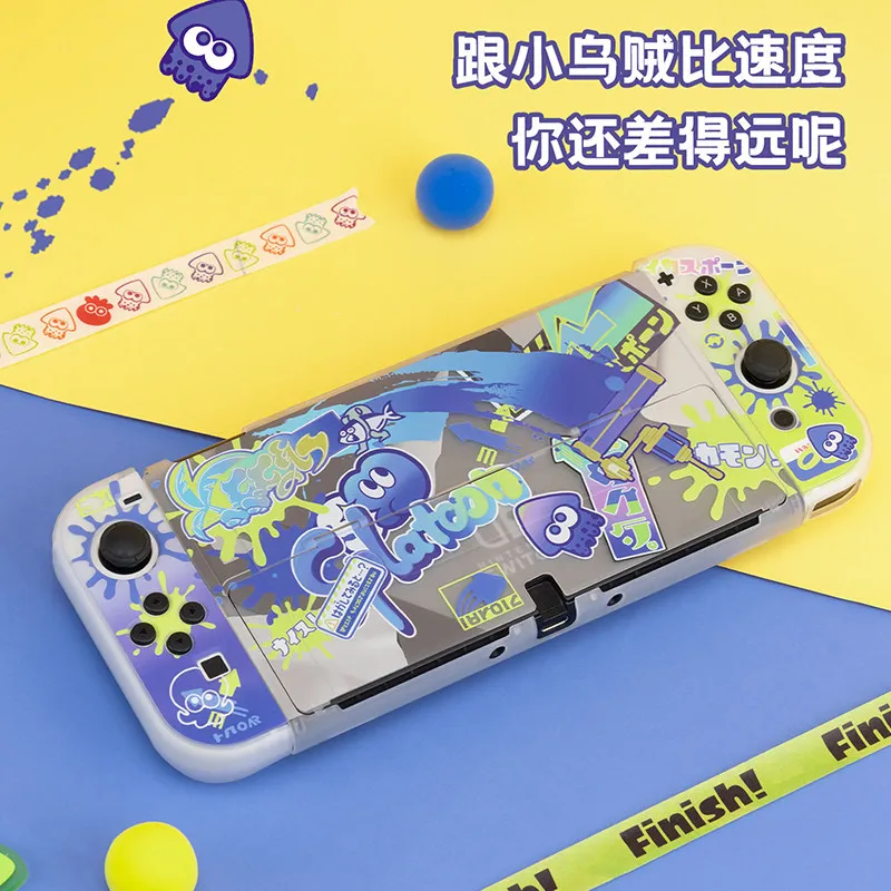 Switch 2 Protective Case Splatoon 3 Theme Split Type Hard Shell Anti-Scratch Gaming Accessories Cover For Switch Console