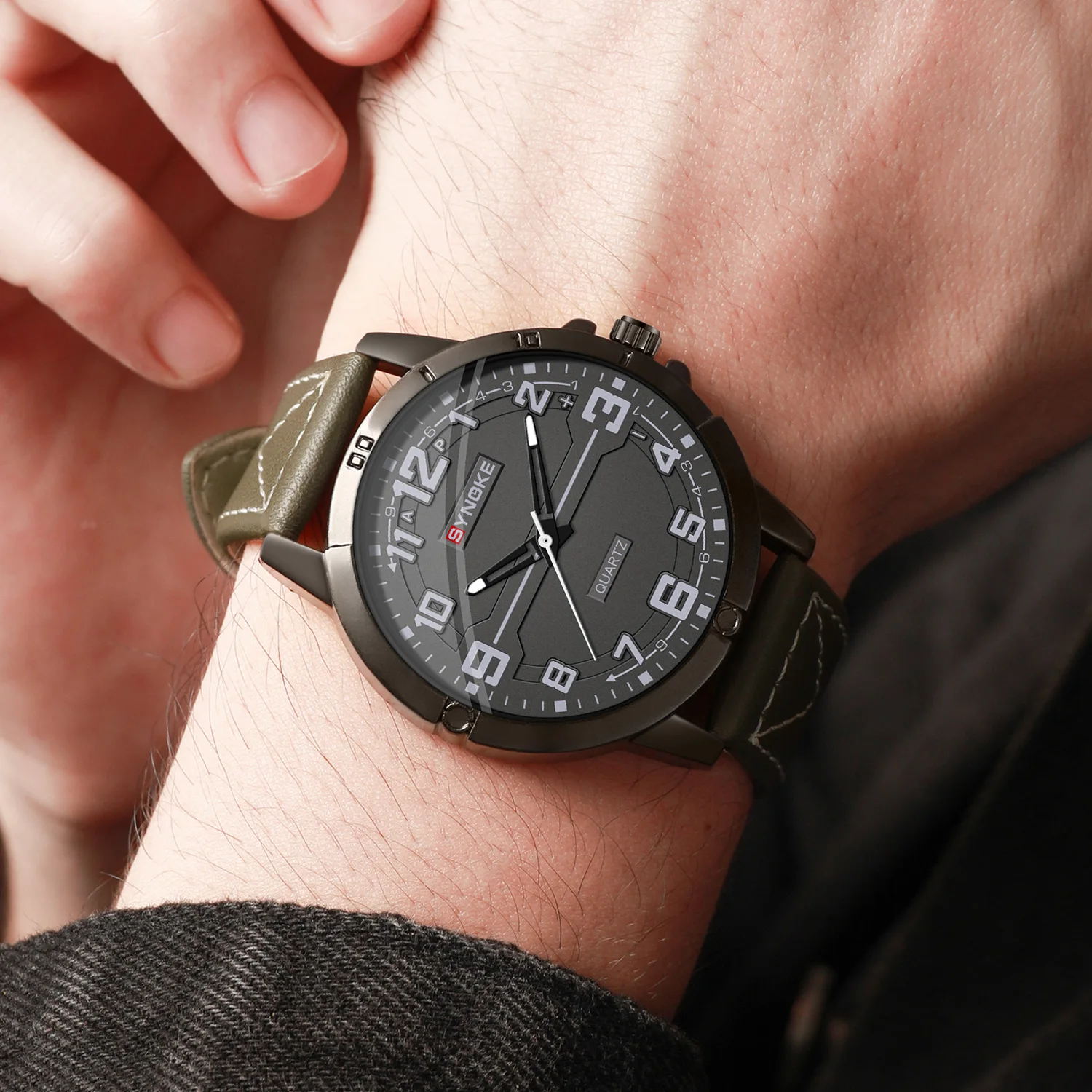 Waterproof Mens Quartz Watch - Fashionable Everyday Style Sports Watches Nylon Strap SYNOKE Brand