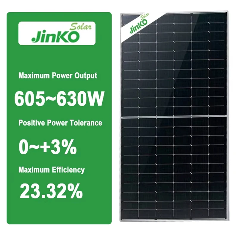 Jinko الألواح الشمسية N نوع 605W-630 واط وحدة ثنائية الوجه مع زجاج مزدوج النمر Neo 66HL4M-BDV 605 واط 610 واط 615 واط 620 واط 625 واط 630 واط