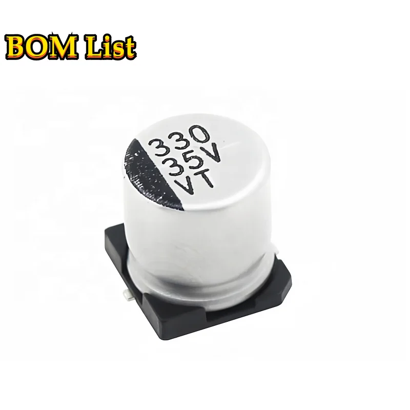 New 330UF/35V Solid Aluminum Electrolytic Capacitor 10*10.5mm 35V330UF SMD Capacitors for BM1489 1004LV100 P37P57 2342 Board