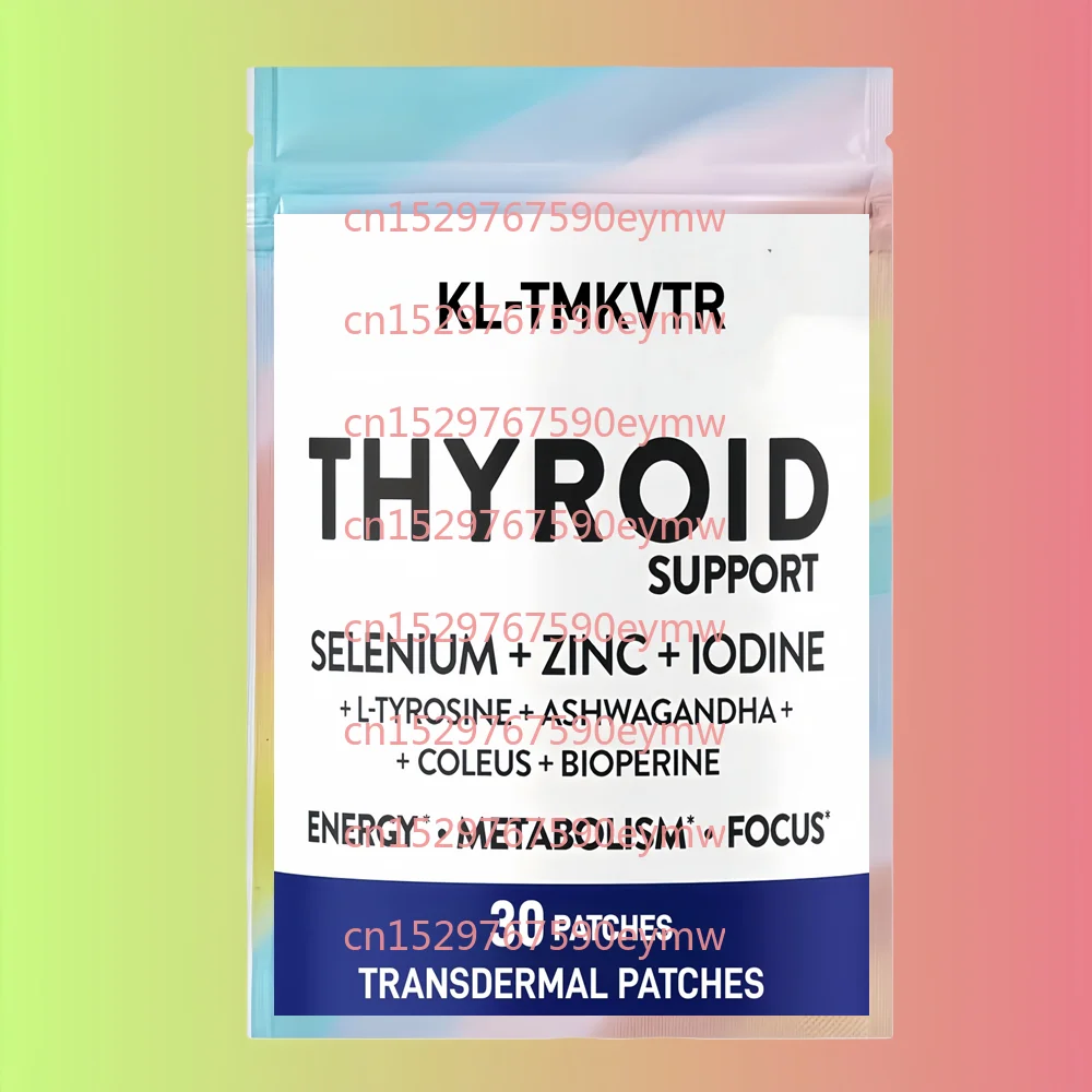 30 Patches Thyroid Support Transdermal Patches Complex with Selenium, Zinc, Iodine, L Tyrosine  for Women & Men