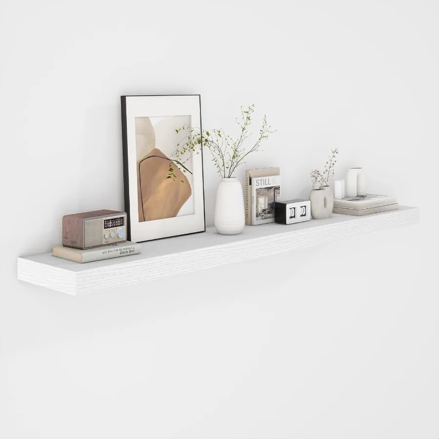 

48 Inch Floating Shelves - Fireplace Mantel Shelf - Deep Wall Mounted Wood Storage Shelf for Bedroom Kitchen Farmhouse - 1 Pack
