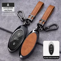 Leather Phnom Penh Car Key Cover Case Shell For FAW Bestune Pentium T77 T33 T99 Key Protector Shell Auto Accessories