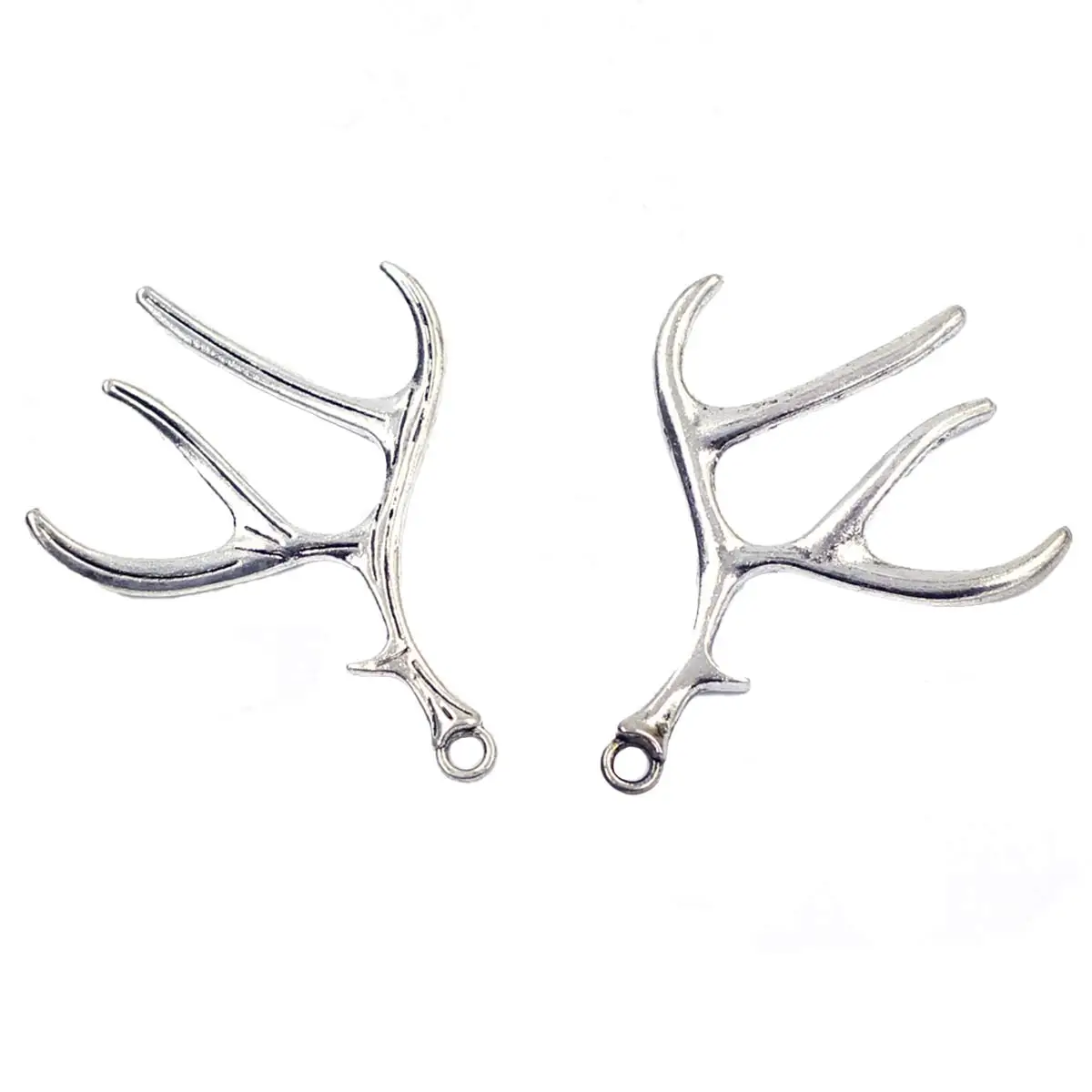 

10PCS Silver Tone Elk Horn Big Charm Pendants 51x38mm DIY Handicrafts Jewelry Accessories Christmas Theme Supplies