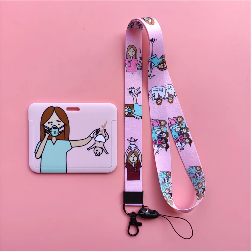 Arzt, Krankenschwester, horizontale Damen-Lanyards, Ausweishalter, Ausweishalter, zum Aufhängen von Seil, Lanyard, amüsantes Kartenetui, einziehbarer Clip – Detail 32
