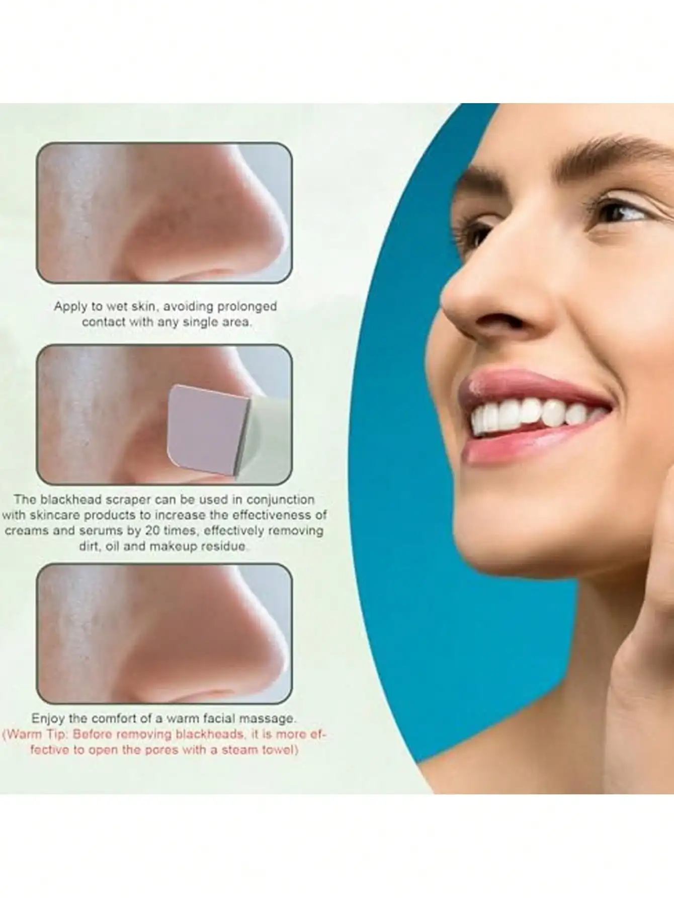 قطعة واحدة من أدوات إزالة الرؤوس السوداء، مزيل الرؤوس السوداء من السيليكون للأنف، مزيل الرؤوس السوداء باللونين الأخضر والوردي، مكشطة الوجه، تنظيف عميق M #5