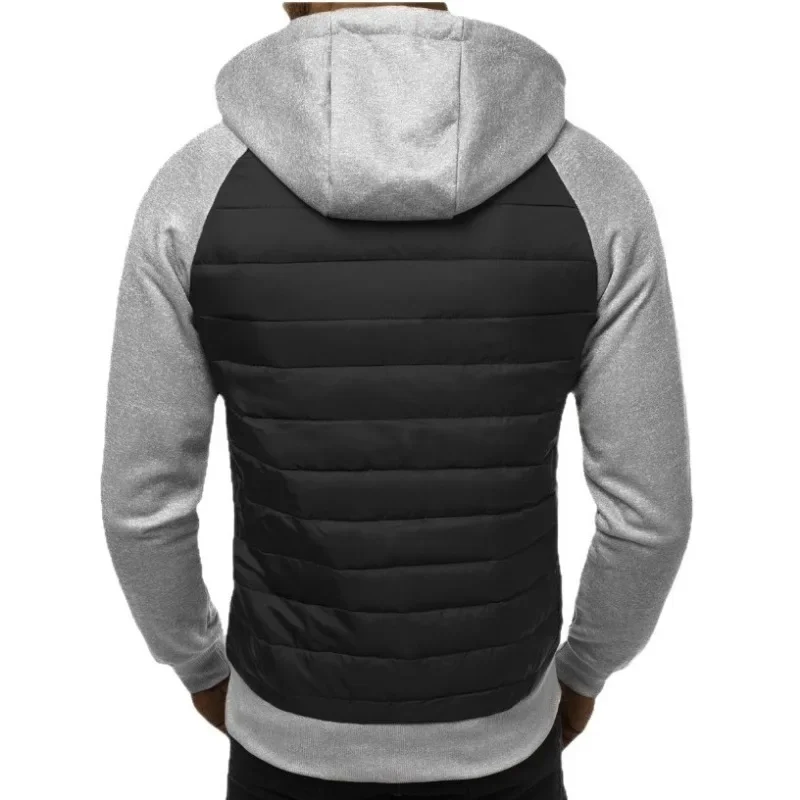 Autumn and Winter Men's Coat Color-blocking Cotton Jacket Cardigan Sweater New Casual and Fashionable Cotton Jacket for Men For