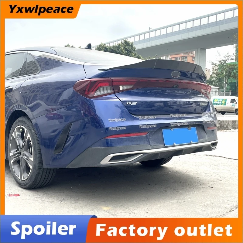 For Kia Optima K5 GT 2020 2021 2022 2023 K5 DL3 Spoiler ABS Carbon Fiber Look Rear Trunk Lip Spoiler Wing Body Kit Accessories