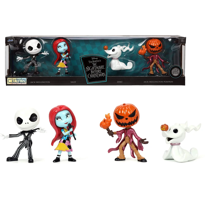 Disney Tim Burton‘s The Nightmare Before Christmas Metal Figures Model Set Jack Skellington Sally Halloween Decorations Gifts