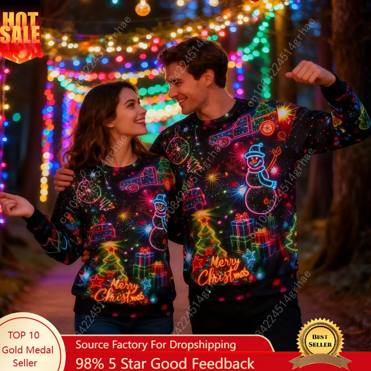 

Idgreatim Unisex Ugly Christmas Crewneck Sweatshirt Novelty 3D Graphic Long Sleeve Sweater Shirt