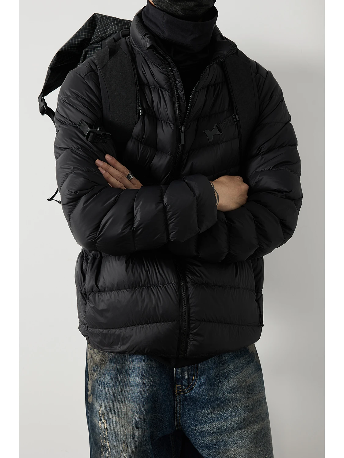 

Куртка LH Store для зимних поездок на работу, теплая, легкая, с 90% белым утиным пухом, в рубчик, с воротником-стойкой, повседневная верхняя одежда из нейлоновой ткани