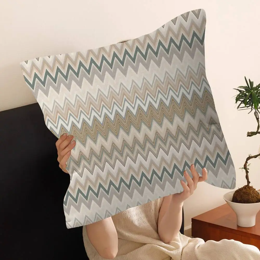 Geometric Zig Zag Wave Pillow Gift Home Office Decoration Pillow Bedroom Sofa Car Cushion CoverPillow Case view 6