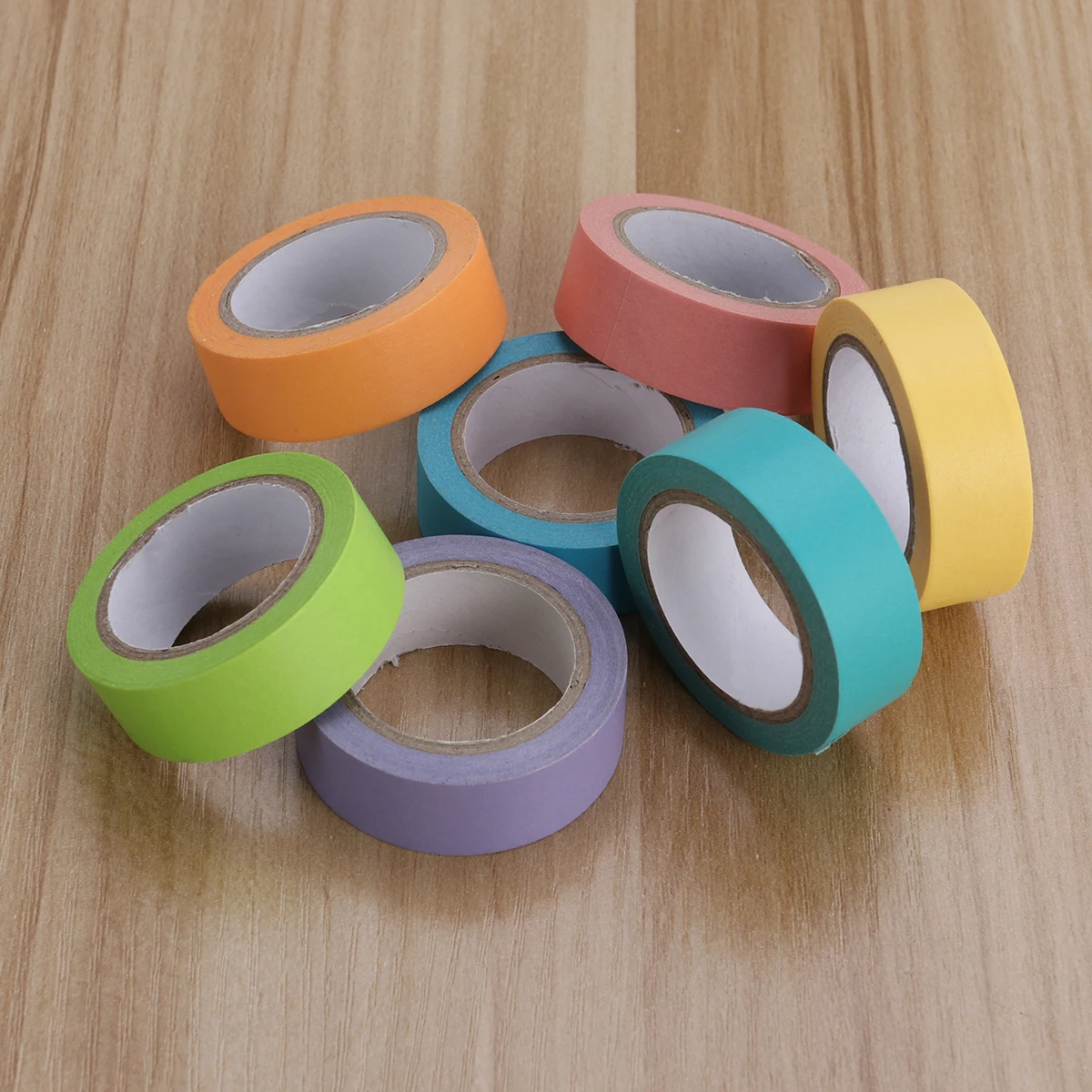 

7 Rolls of Washi Tape Coloured Decorative DIY Tape Rainbow Candy Color Adhesive Masking Tape for Planners Scrapbooking Phone Art