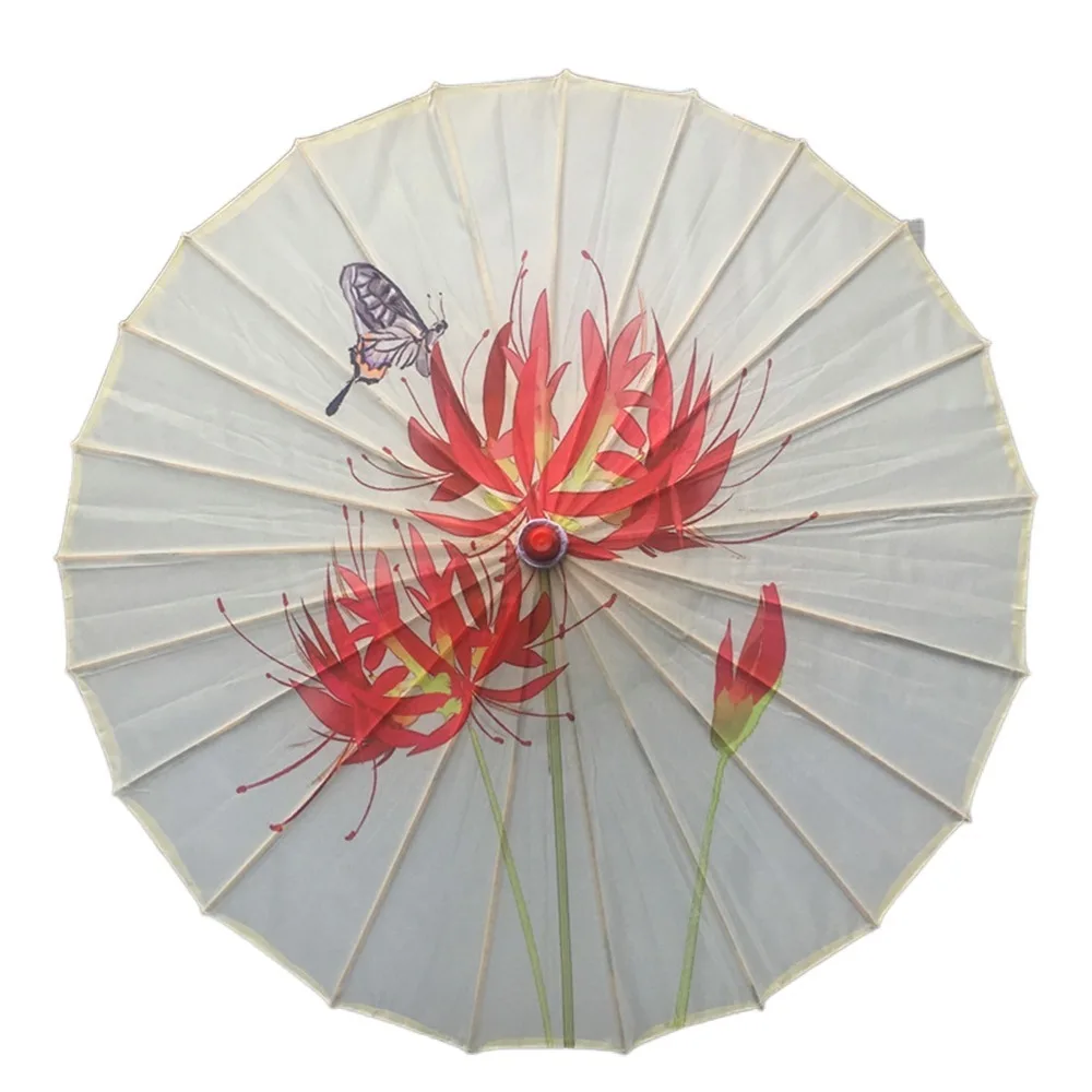 

Handmade Silk Cloth Women Umbrella Waterproof Rain Proof Chinese Oil Paper Umbrella Decorative Costume Parasol Hotel Ceiling