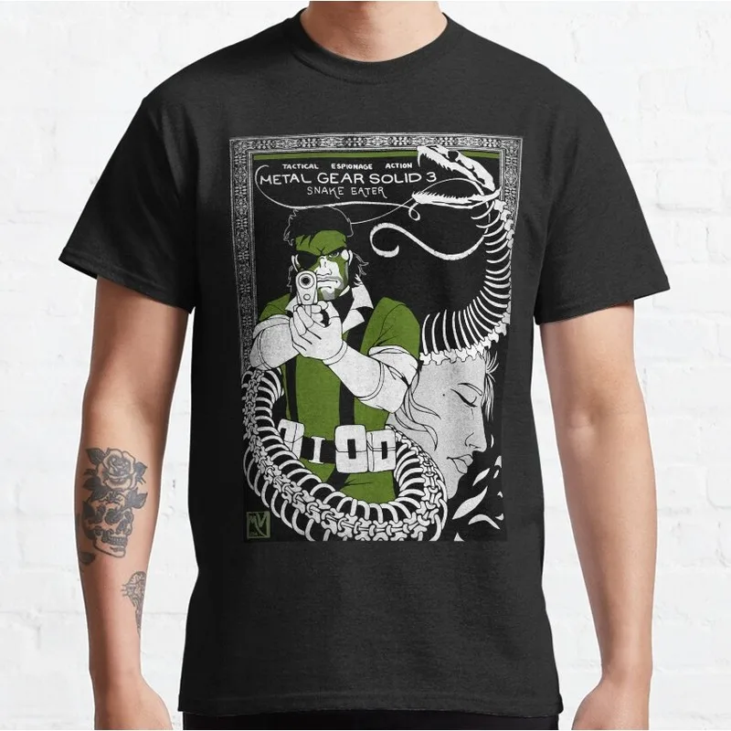 Metal Gear Solid 3 Snake Eater T‑Shirt Unisex Cotton Short Sleeve O‑Neck Tees Tactical Espionage Casual Streetwear Gamer Tops