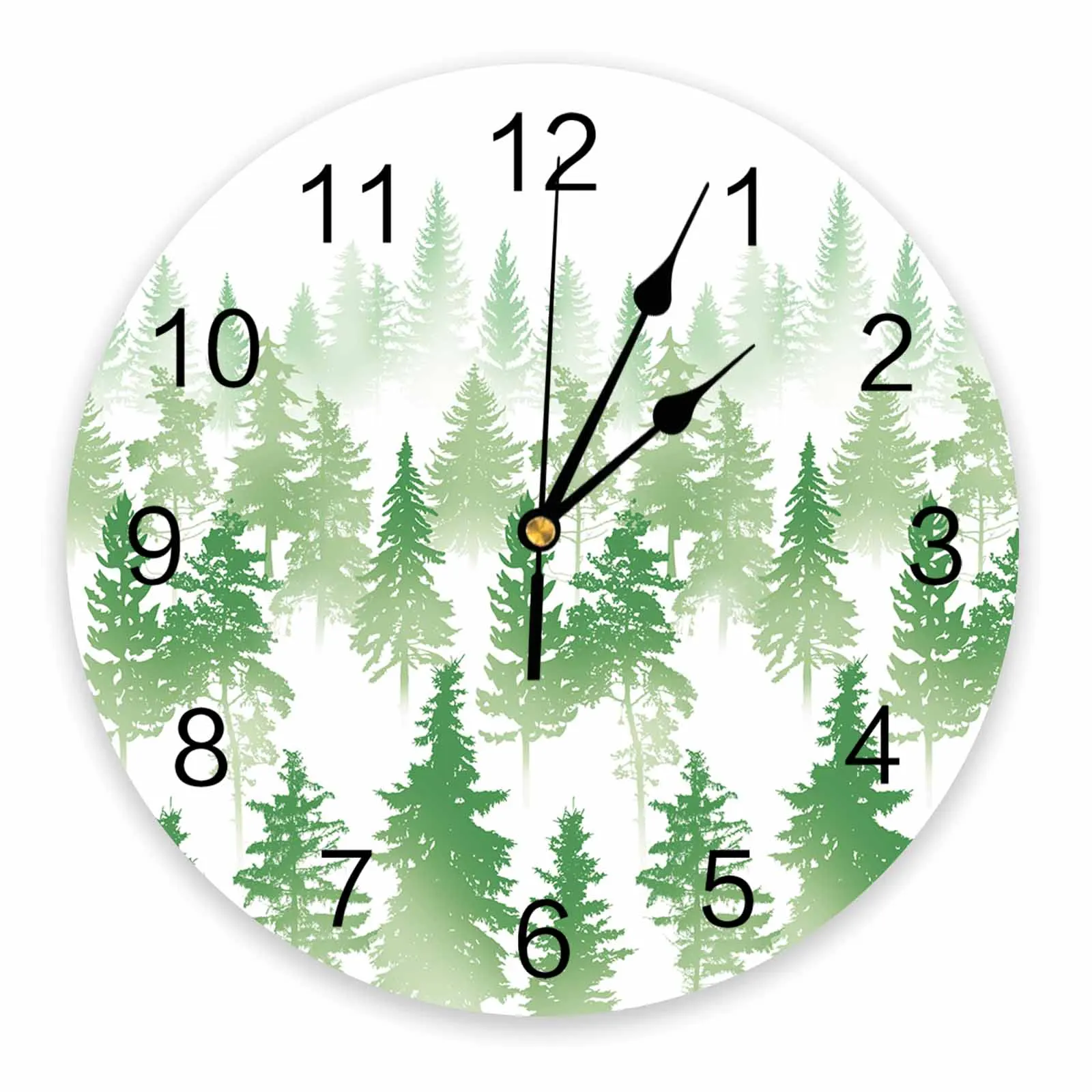 Trees Forests Silhouettes Abstract Printed Wall Clock Modern Silent Clock Living Room Home Decor Wall Hanging Watch