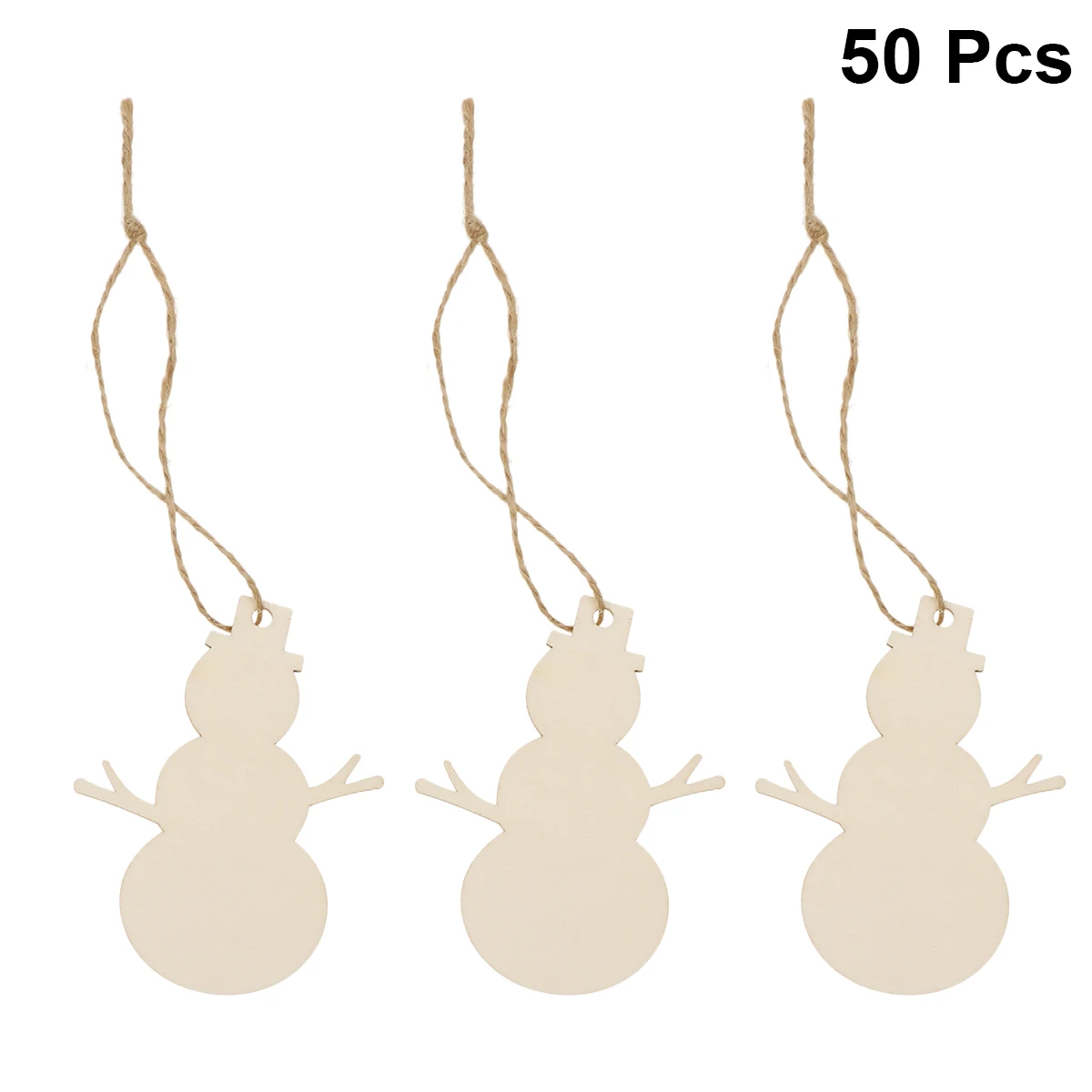 

50pcs Christmas Snowman Ornament Diy Wooden Crafts Christmas Tree Hanging Pendant Christmas Party Decoration For Home Navidad