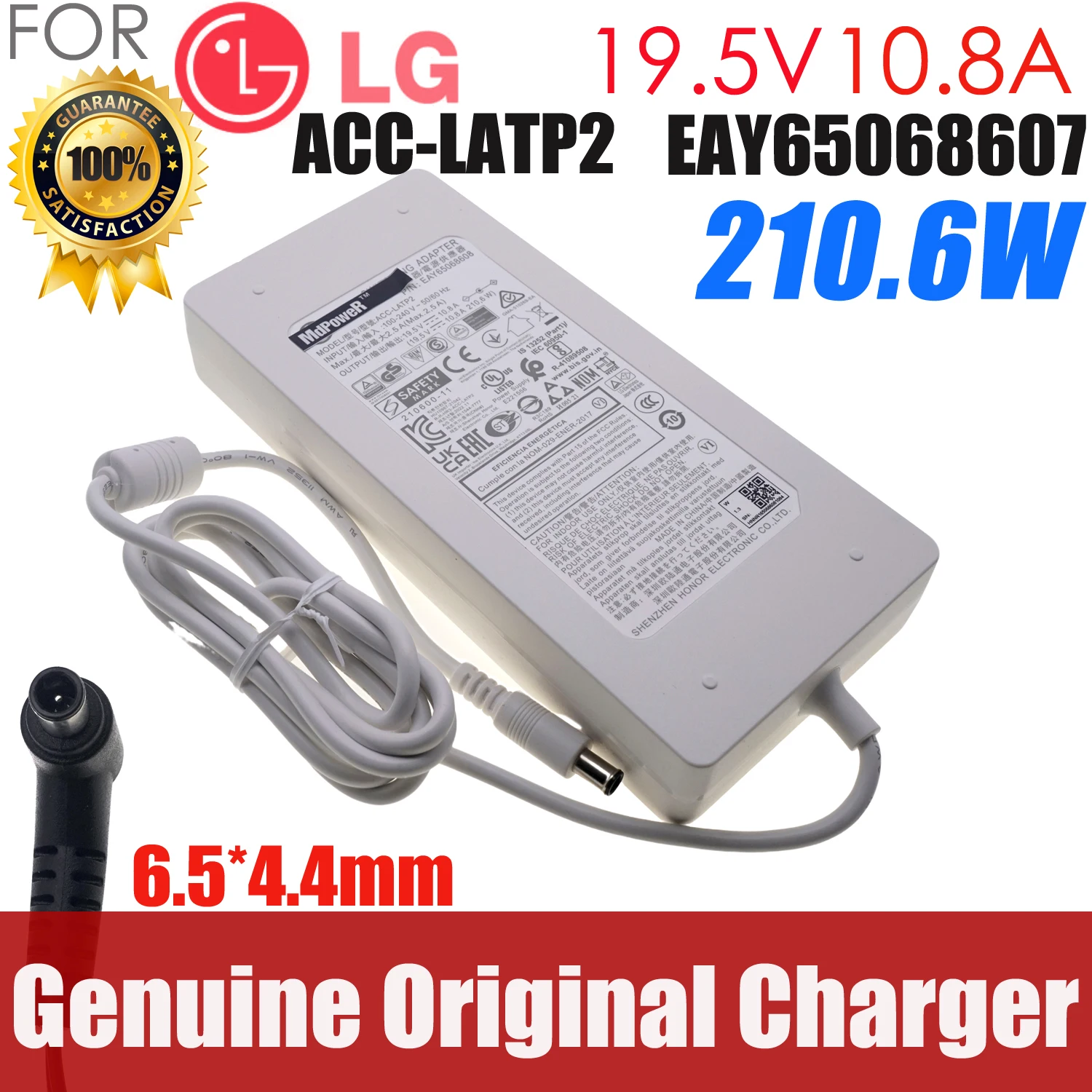 

Original For LG 34WP88C-B 27UP850-W 27" 4k LED Monitor Power Supply ACC-LATP1 EAY65068604 EAY65068601 19.5V 10.8A AC Adapter OEM