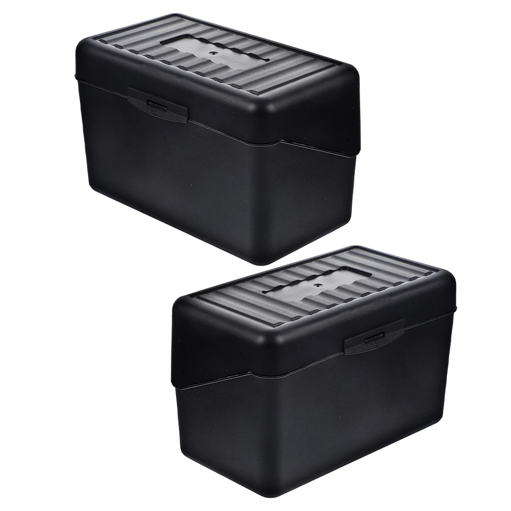 

2pcs Notes Box Index Card Holder Storage Organizer Business Desktop Case Portable Office Multi-Function Tidy Space Saving Easy