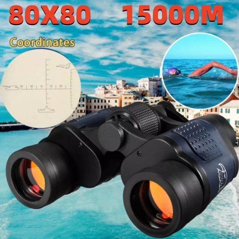 Camping Binoculars 80X80 Long Range 15000m HD High Power Telescope Tourism Binoculars Long Range Powerful Binoculars Hunting