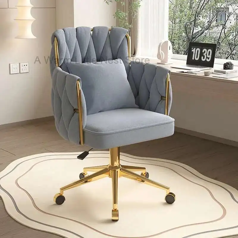

Luxury Computer Chairs Bedroom Women Dressing Home Dormitory Front Desk Chair Iron Office Chairs Makeup Computer 의자 Кресло