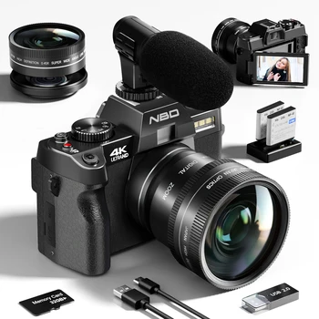 NBD Kompakte digitale Fotografie-Kamera 4K WIFI Webcam Vintage Vlog Videorecorder YouTube 48MP Camcorder 3