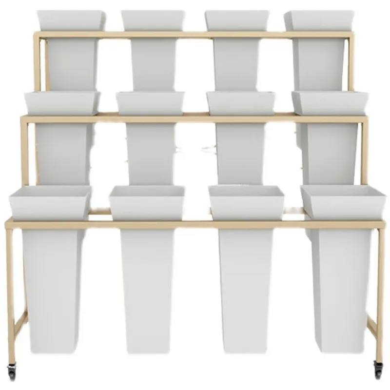 

Передвижная многоярусная подставка для цветов из кованого железа, имитирующая ведерко для цветочного магазина