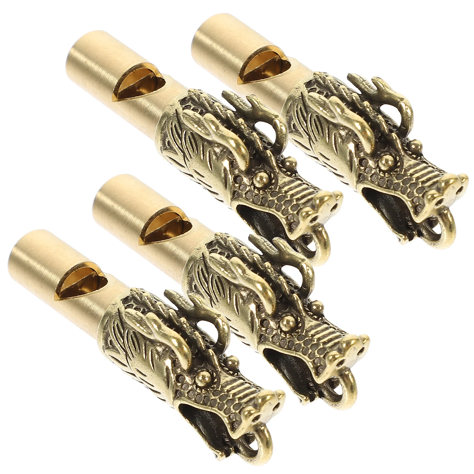 4 قطعة رئيس الحيوان النحاس صافرة بصوت عال الطوارئ بقاء في الهواء الطلق المحمولة التخييم التنزه المفاتيح صافرة في الهواء الطلق ملحق