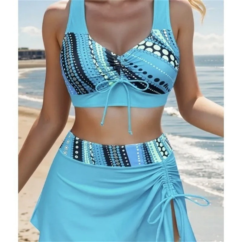 

Summer Women Holiday Beachwear Sexy Cross Back Bikini Set For Women Slimming Two Piece Swimsuit With High Cut Bottoms Hot Sale