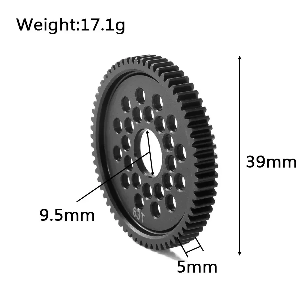 メタル 63T 64T 66T 68T 71T 54500 スパーギアとギアマウント高速ギアセット TT-02 TT02 1/10 RC カーアップグレードパーツ用