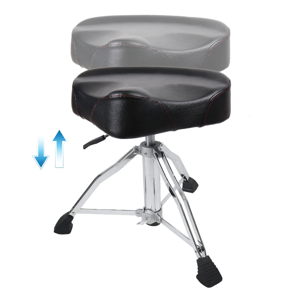 

2025 CT-535 Adjustable Height Round Jazz Drum Chair Stool Saddle Padded Anti-Slip Feet Seat Drum Throne