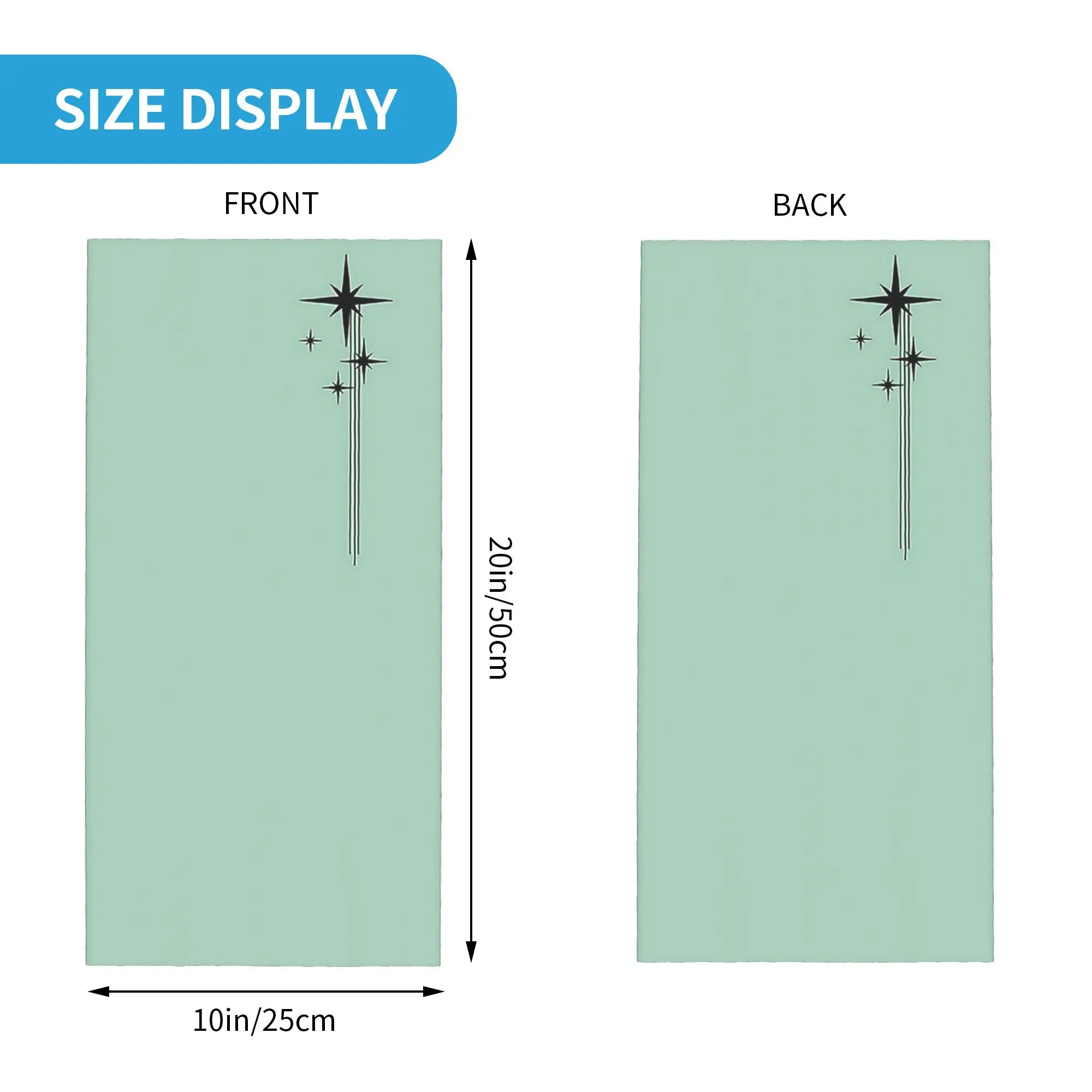 1950s العصر الذري الرجعية النجمي في النعناع الأخضر والأسود باندانا غطاء الرقبة المطبوعة وشاح سحري متعدد الاستخدام أغطية الرأس الدراجات