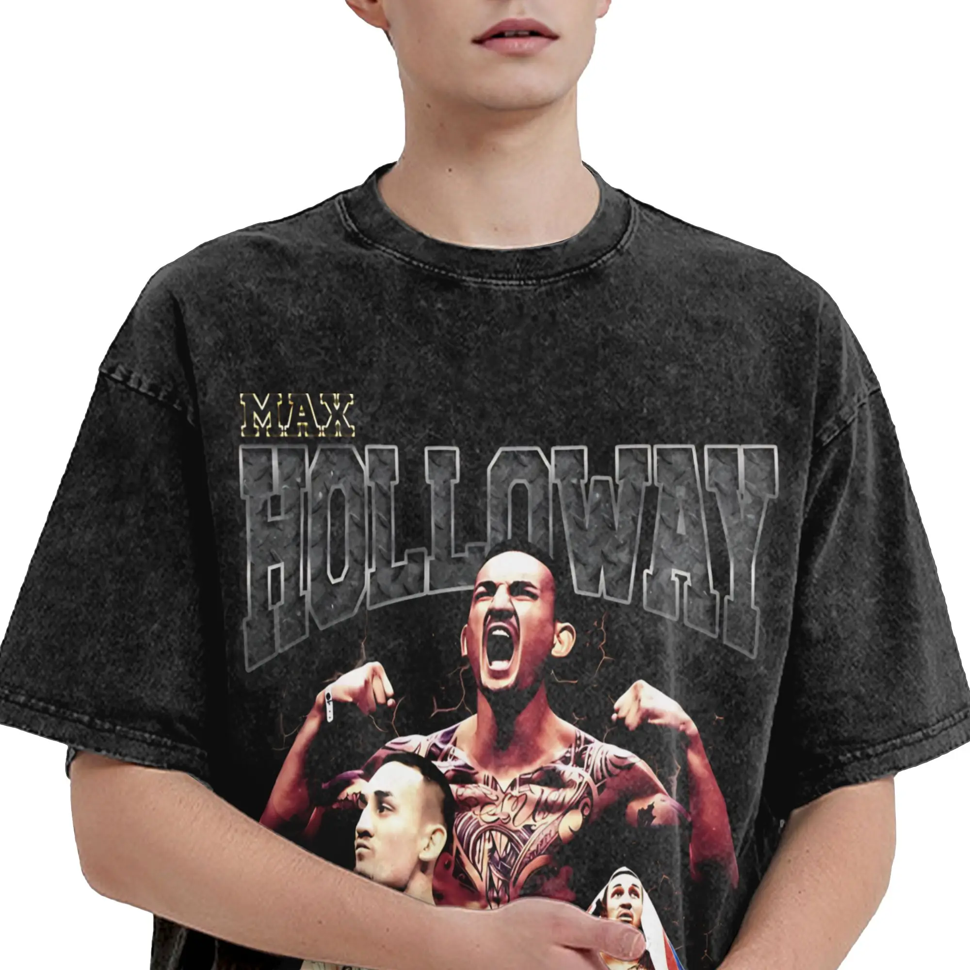 Maxs Blesseds Holloways Merch Washed T Shirt Men Women Streetwear Hip Hop T-Shirts Printed  Tee Shirt Short Sleeve