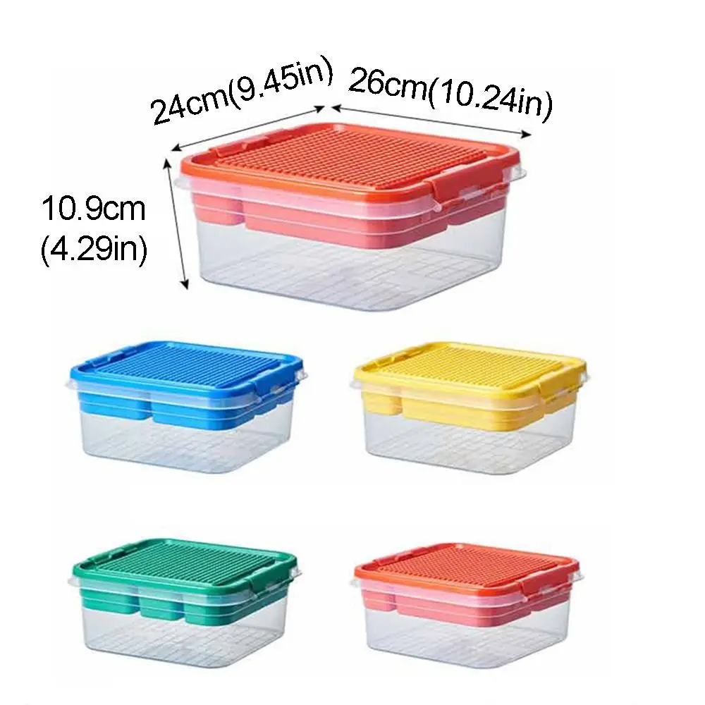 Stackable Building Blocks Storage Box Transparent Double-layer storage Children's Toy Organizer Building Base Dustproof