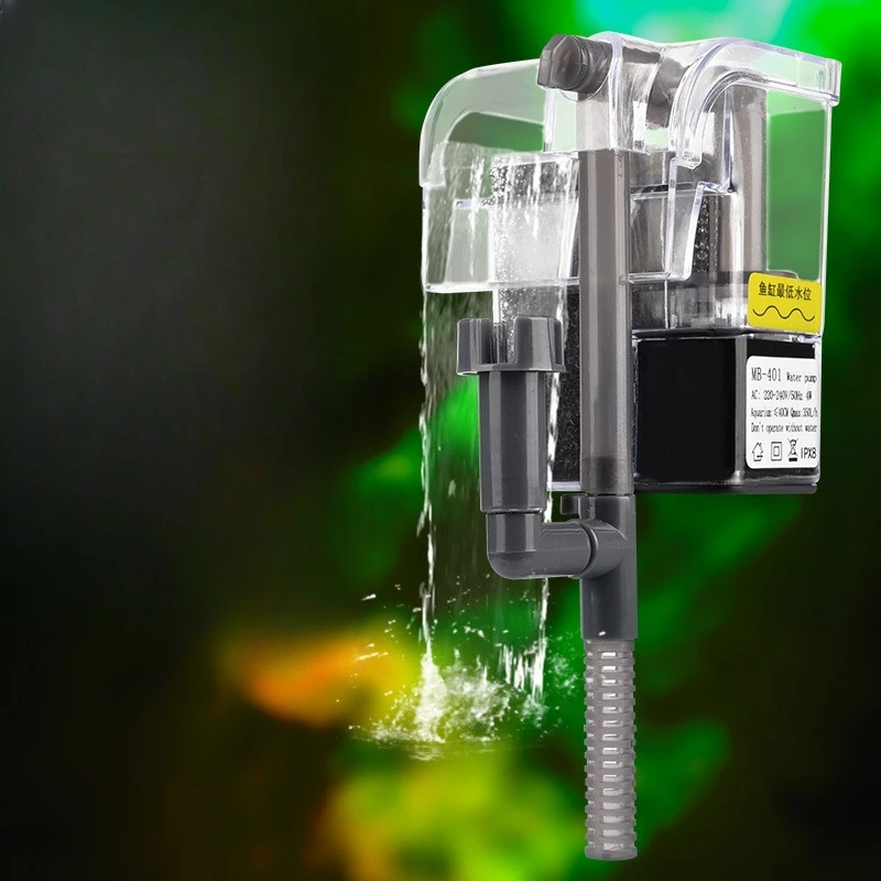 

Aquarium Filter Small Top Filter Quiet Wall-Mounted Waterfall 3-in-1 External Oxygen Aerator for Mini Medium Fish Tank Turtle