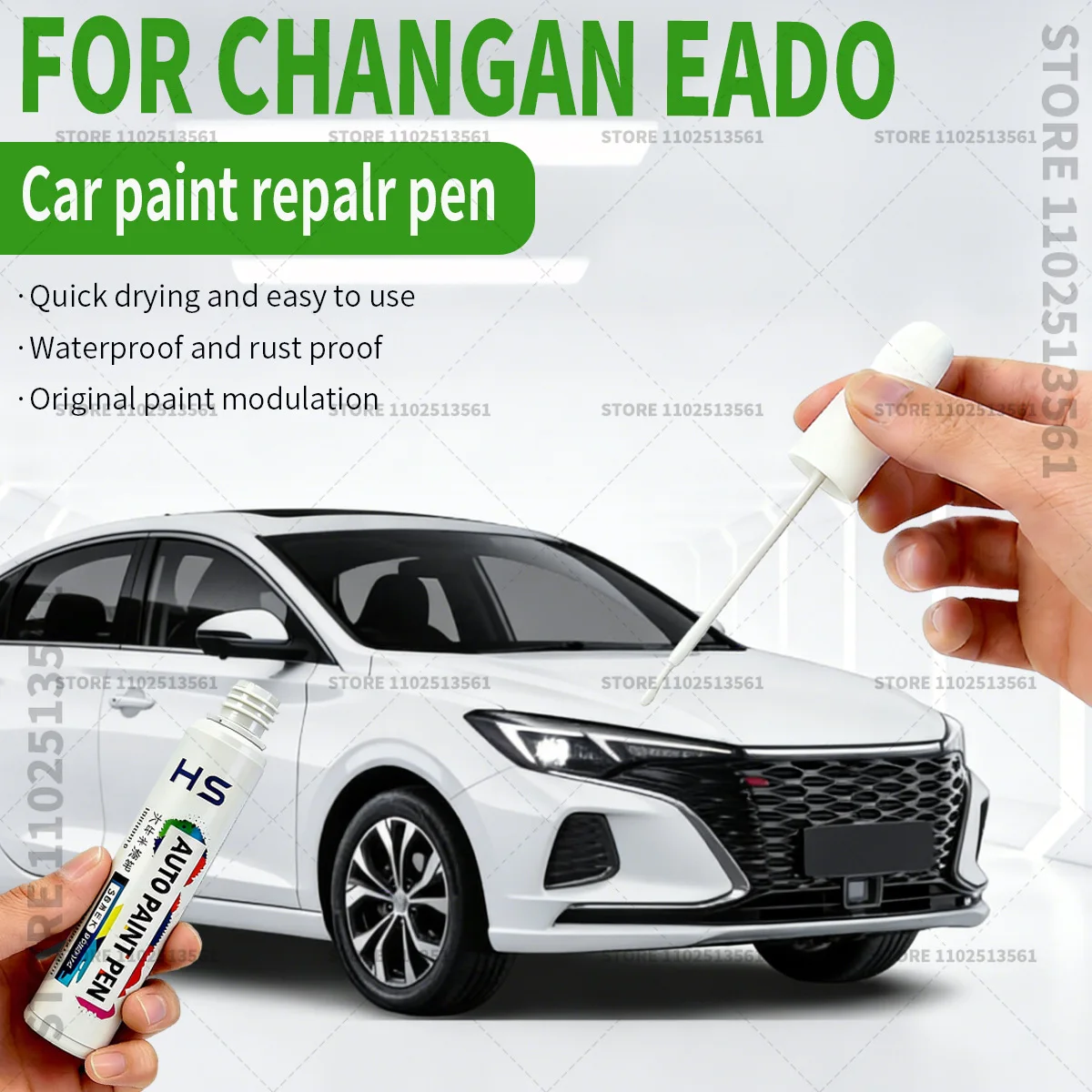 Car Paint Repair Pen Touch Up Scratch Remover DIY Auto Accessories For ChangAn EADO Pearly White Titanium Silver Flare Red Black