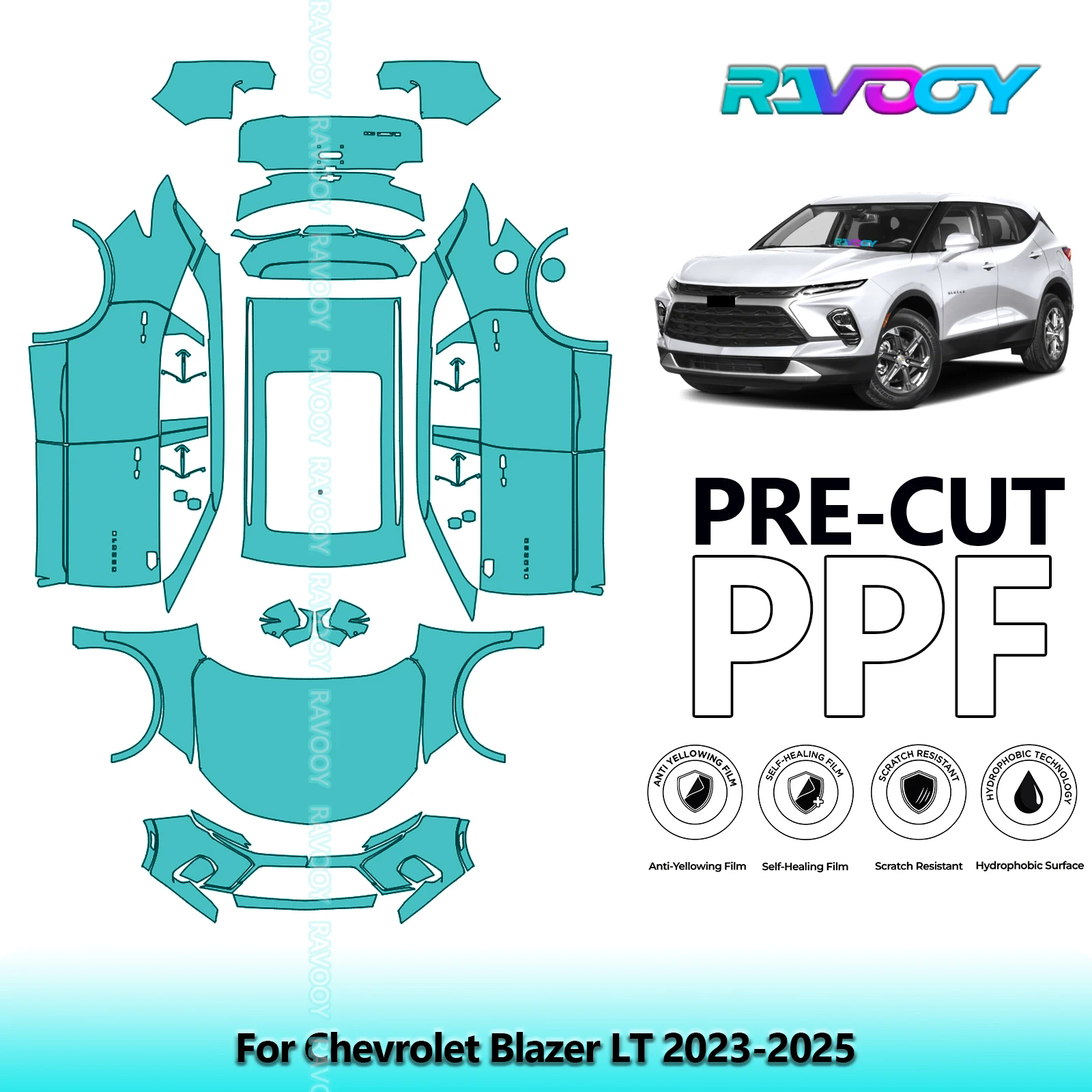 

Car Precut PPF Paint Protection Film Full Vehicle For Chevrolet Blazer LT 2023-2025