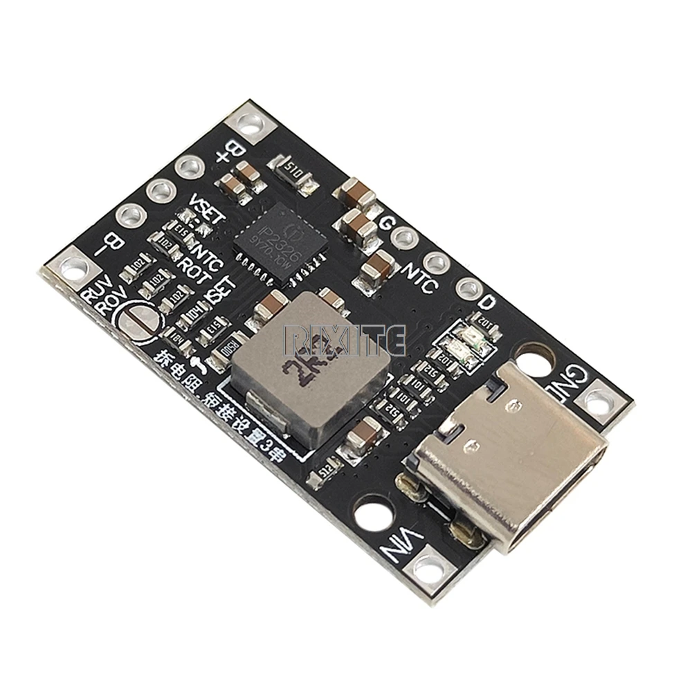 Module Boost de Charge de batterie au Lithium type-c USB 2-3S BMS 15W 8.4V 12.6V 1,5a avec Support équilibré Charge rapide avec indicateur