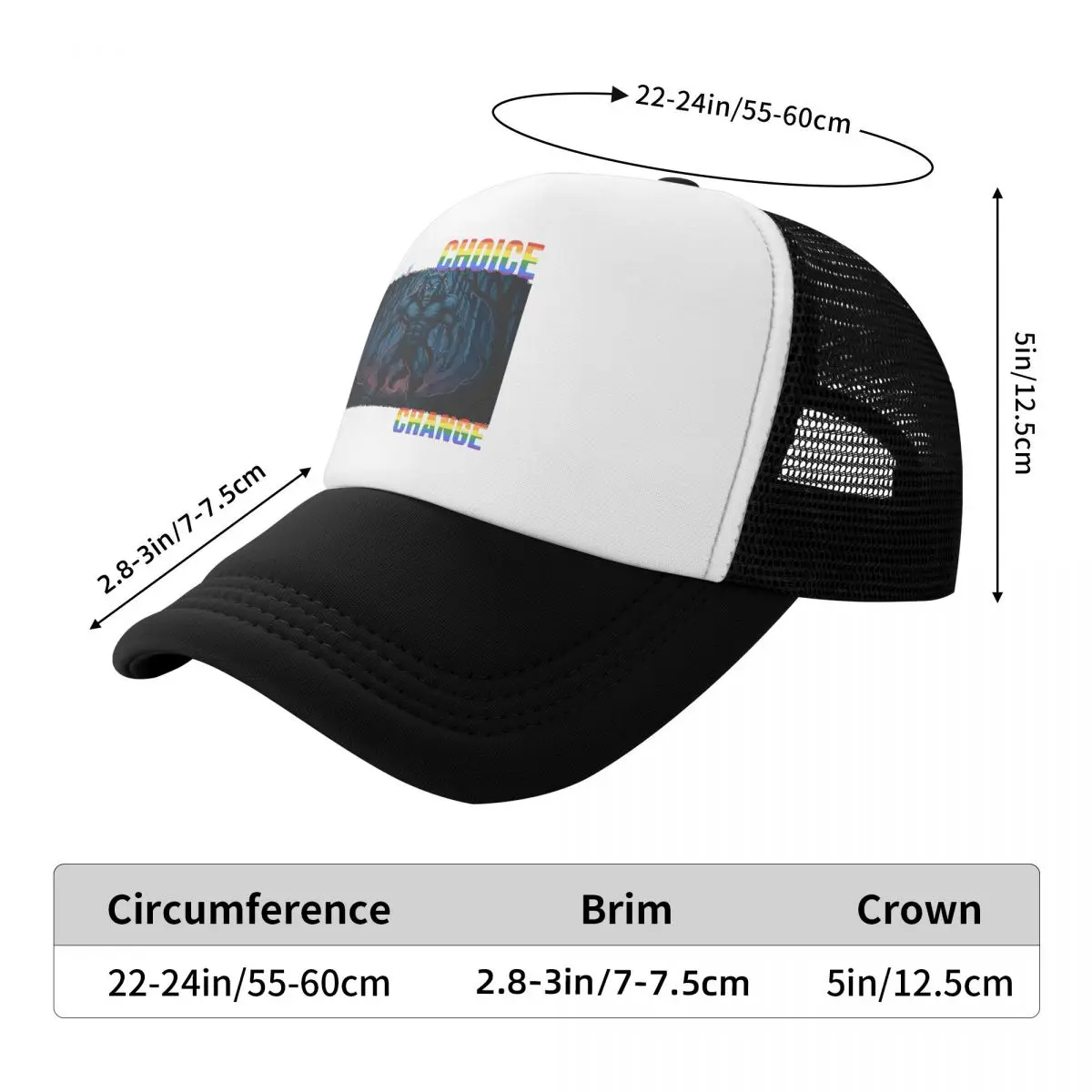 Gay By Chance Alpha By Choice Alpha Wolf LGBT Fun Baseball Caps Mesh Hats Washable Peaked Unisex Caps