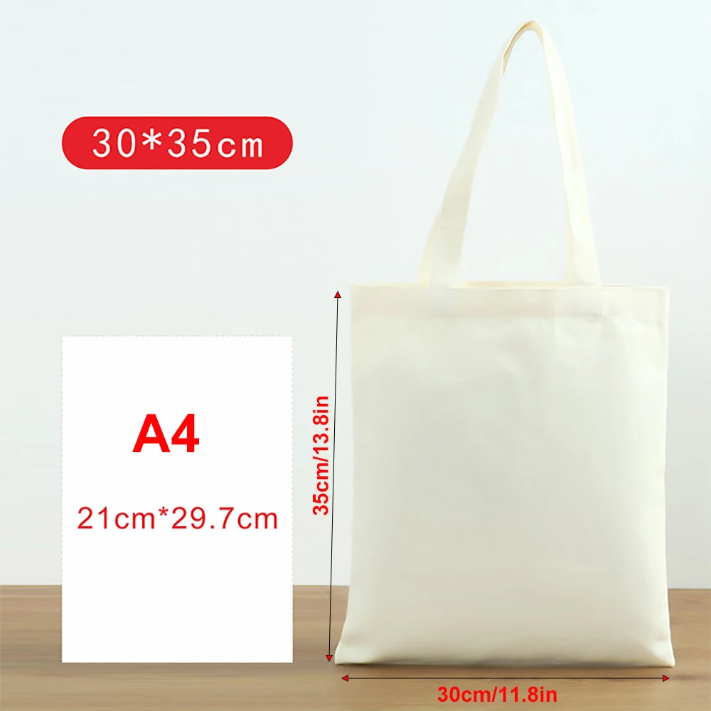 6-Pack Canvas Tote Bags Sustainable Reusable Grocery Bags Large Capacity Perfect for DIY Gift Ideas and Heat Transfer Designs