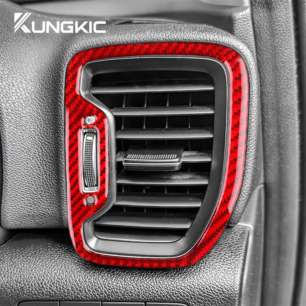 Real Soft Carbon Fiber Sticker For Kia Sportage 2017 2018 2019 LHD RHD Car Side Air Outlet Frame Interior Trim Accessories