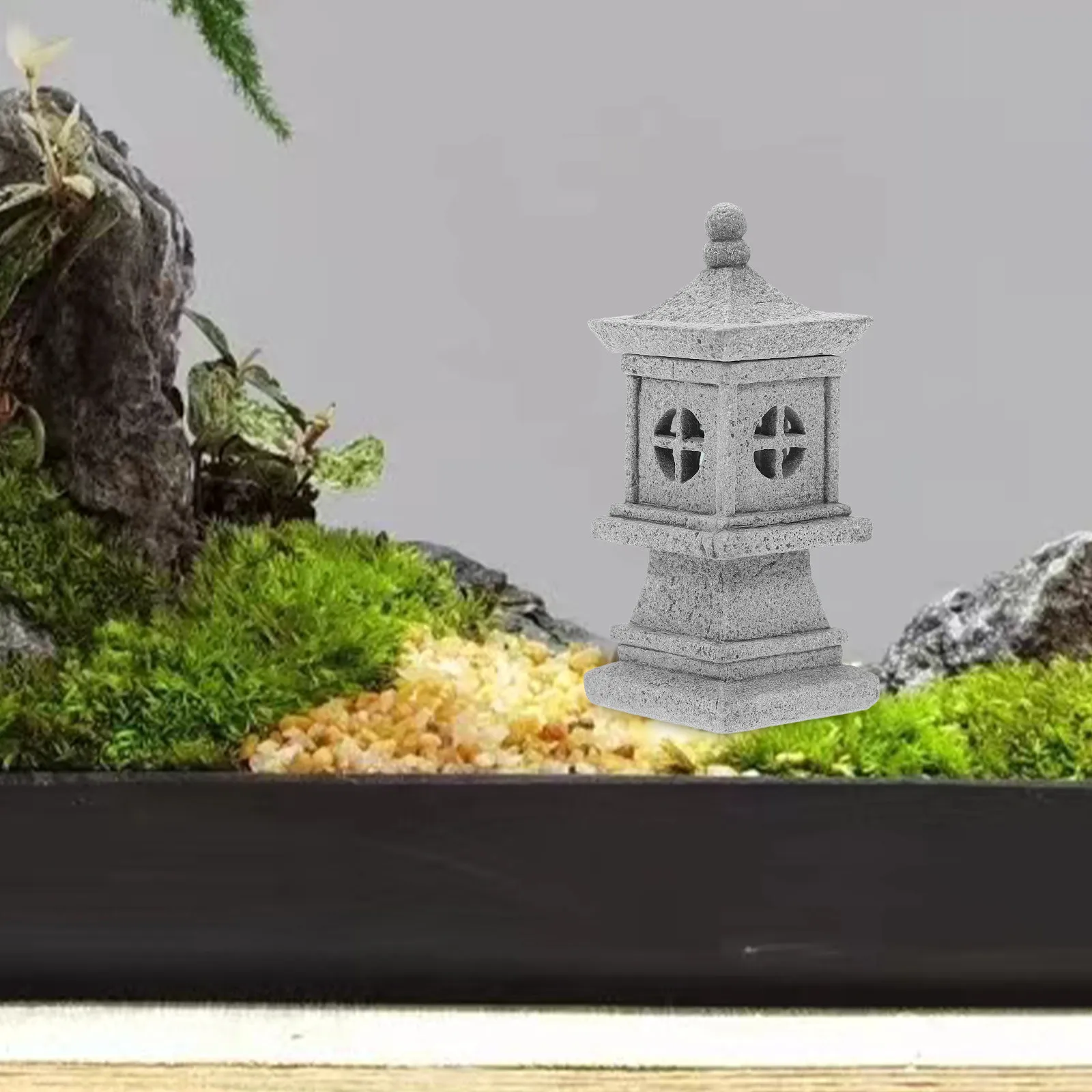 

Mini Stone Lantern Pavilion Statue High Simulation Micro Landscaping Garden Pagoda Ornament Bonsai Zen Garden Decor Outdoor